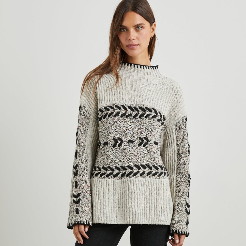 Rails Raini Sweater Heather Cables Chunky Cable Knit Pullover Women’s S
